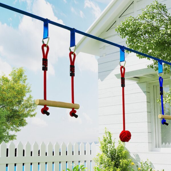 AIYAPLAY 6 Kit Zip Line per Bambini, Capacità di 50 kg, 3-6 Anni, Borsa per il Trasporto, Blu