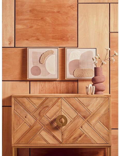 Set di dipinti in 3D con cornice inclusa/dipinti su tela 2 pz 40x40 cm Astratto – Premier Housewares