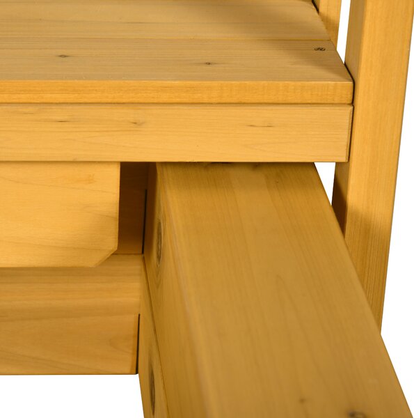 Outsunny Sandbox con casa da gioco Sandbox con tetto, 133 x 129 x 137,5 cm, Legno + Blu