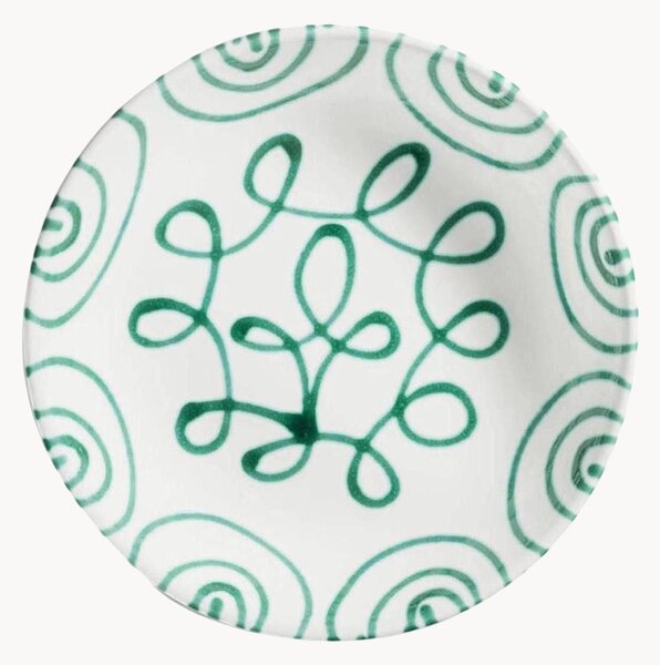 Piatto fondo fatto a mano Cup Green Flamed