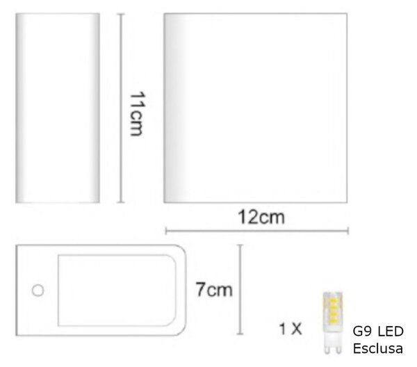 Applique gesso lampadari bartalini ongilof ap11 g9 led verniciabile biemissione - Lampadari Bartalini Gesso