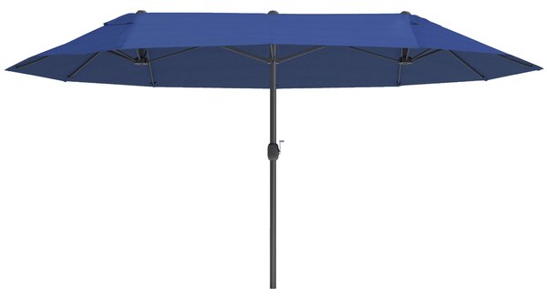 Outsunny Ombrellone da Giardino 460x270x240cm Doppio con Apertura a Manovella, Acciaio e Poliestere Blu | Aosom Italy|Aosom