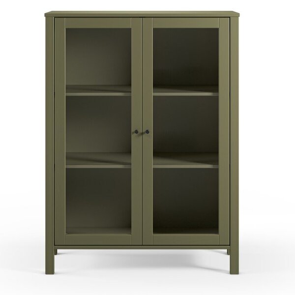 Vetrina verde in pino massiccio 90x120x40 cm Alessandra – Marckeric