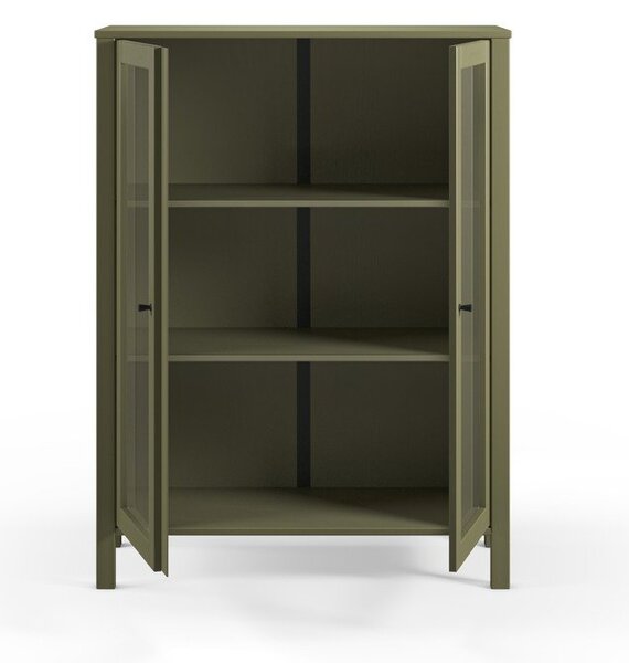 Vetrina verde in pino massiccio 90x120x40 cm Alessandra – Marckeric