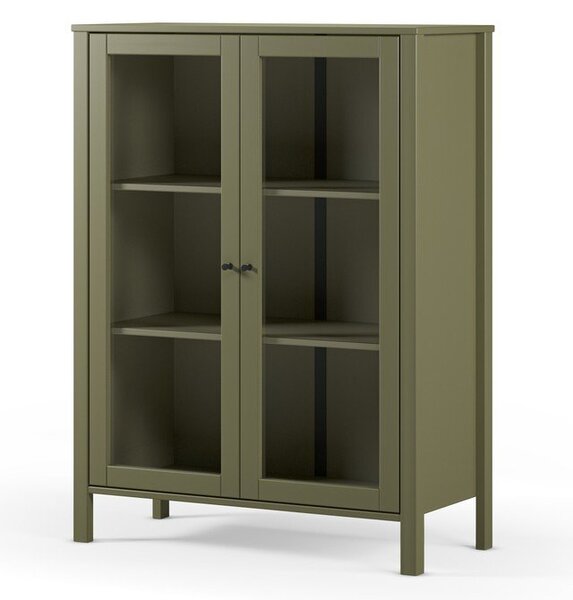 Vetrina verde in pino massiccio 90x120x40 cm Alessandra – Marckeric