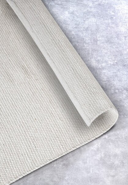 Tappeto color crema tessuto a mano in lana 80x150 cm Pradesh Natural White - Elle Decoration