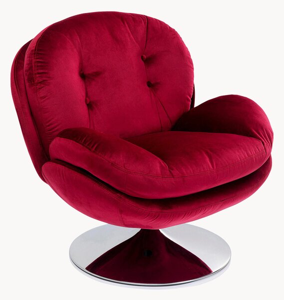 Poltrona lounge girevole in velluto Cosy