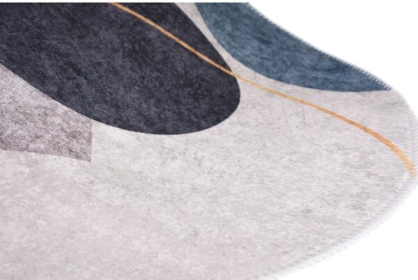 Tappeto lavabile blu-grigio 80x120 cm Oval - Vitaus