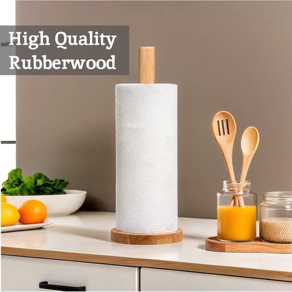Portarotolo da cucina verticale di colore naturale in legno ø 12 cm Soka – Premier Housewares