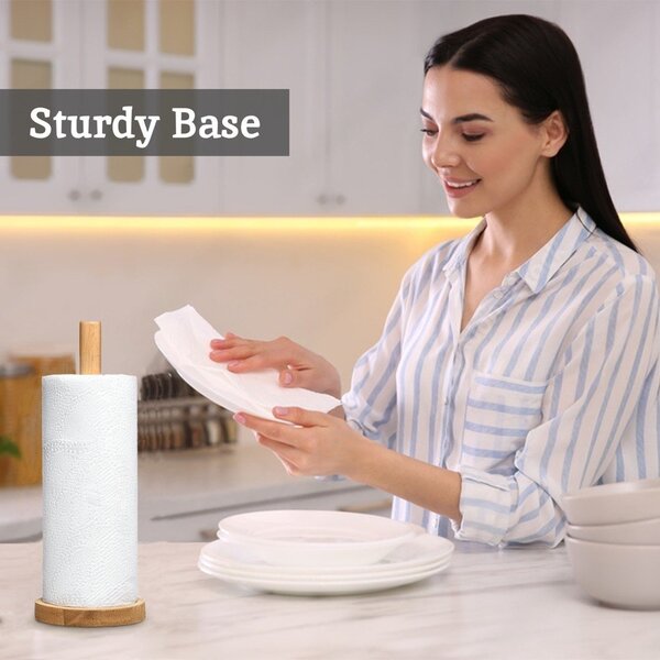Portarotolo da cucina verticale di colore naturale in legno ø 12 cm Soka – Premier Housewares