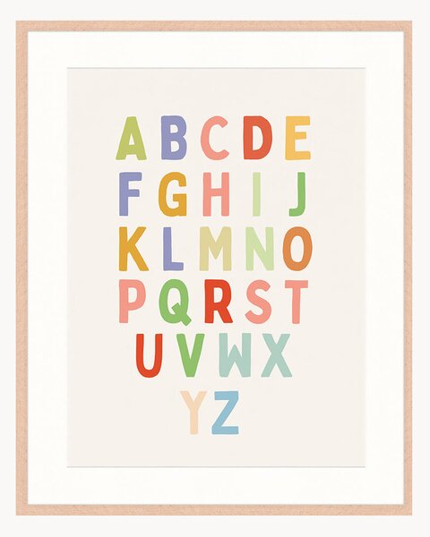 Stampa digitale incorniciata per bambini ABC, varie misure