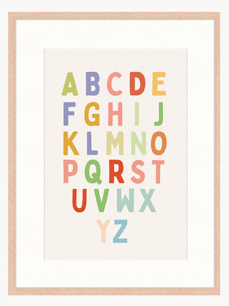 Stampa digitale incorniciata per bambini ABC, varie misure