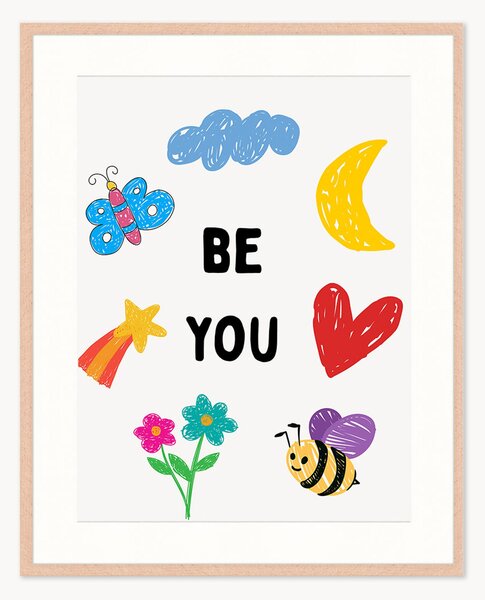 Stampa digitale incorniciata per bambini Be You, varie misure