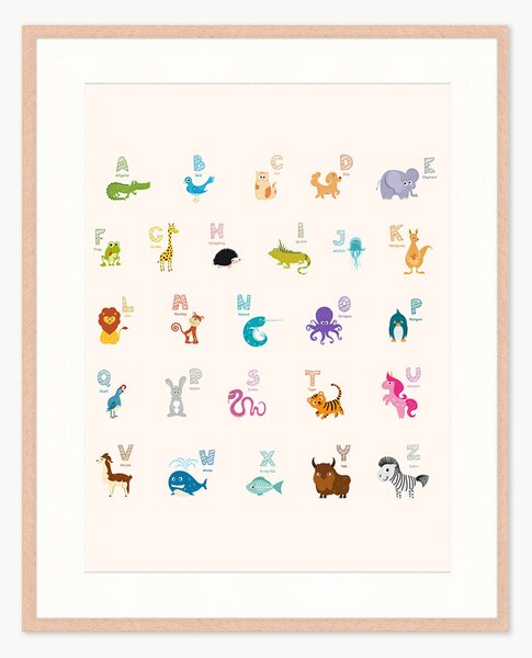 Stampa digitale incorniciata per bambini The Alphabet, varie misure