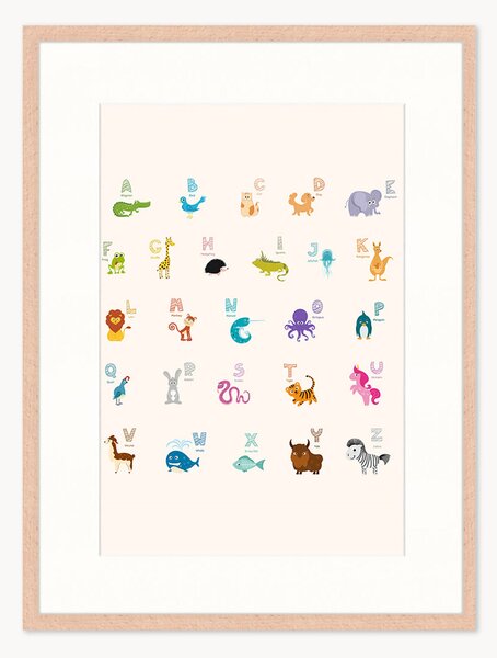 Stampa digitale incorniciata per bambini The Alphabet, varie misure