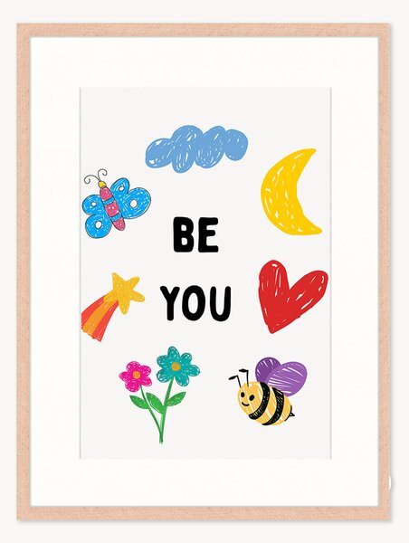 Stampa digitale incorniciata per bambini Be You, varie misure