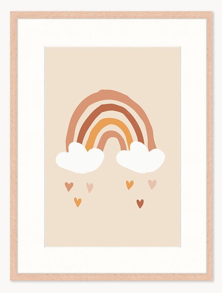 Stampa digitale incorniciata per bambini I Love Rainbows, varie misure