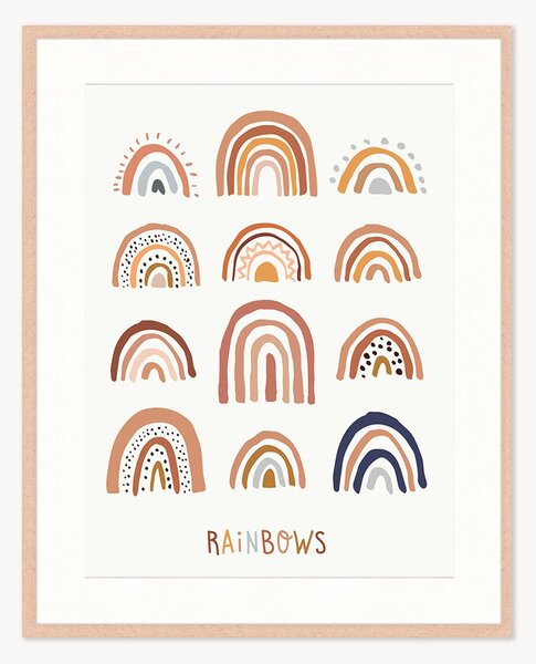 Stampa digitale incorniciata per bambini All the Rainbows, varie misure