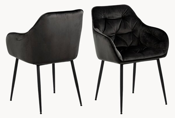 Set di 2 sedie imbottite con braccioli Brooke