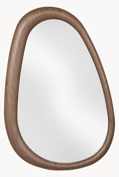 Specchio da parete dalla forma organica con cornice in legno di noce Iggy