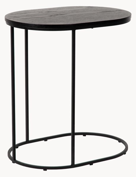Tavolino ovale con piano in legno Olec