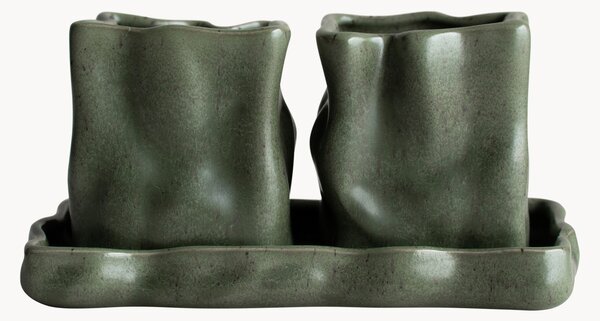 Barattoli da cucina con vassoio Herb, set da 3