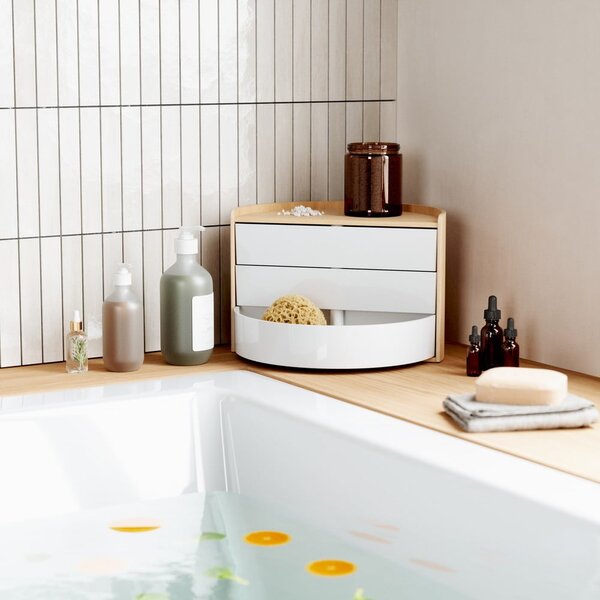 Organizzatore bagno rotante in colore naturale Moona - Umbra