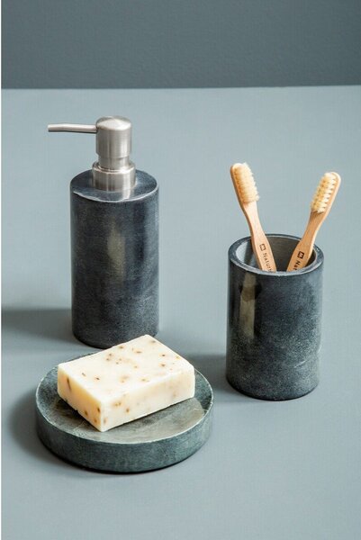 Dispenser per sapone grigio scuro in pietra Kamal – Premier Housewares