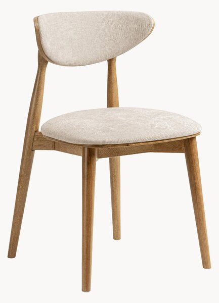 Set di 2 sedie in tessuto chenille e legno di faggio Rina