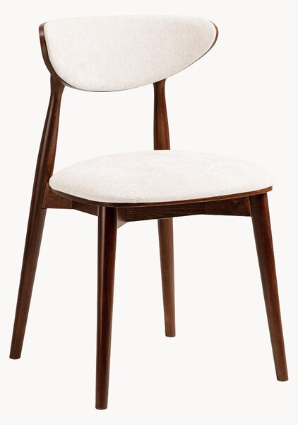 Set di 2 sedie in tessuto chenille e legno di faggio Rina