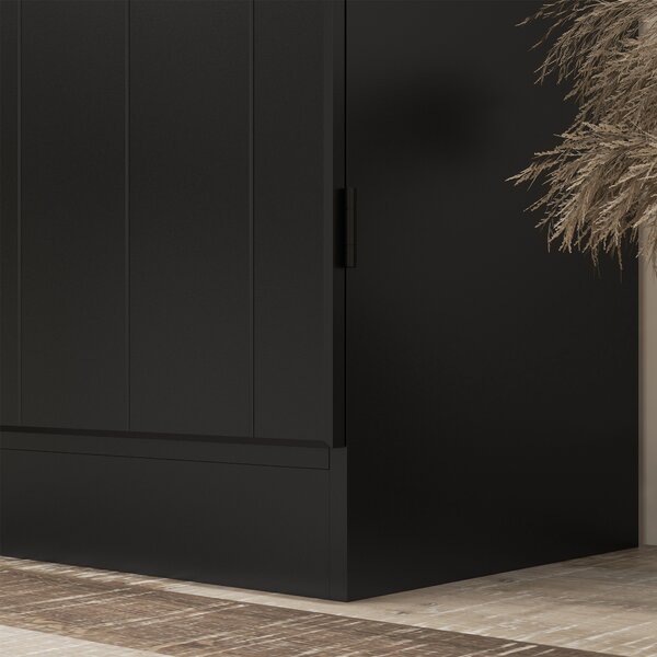 HOMCOM Credenza alta da cucina, armadio da cucina con 4 ante e 6 livelli e ripiani regolabili, 76 x 40 x 176,7 cm, nero | Aosom Italy