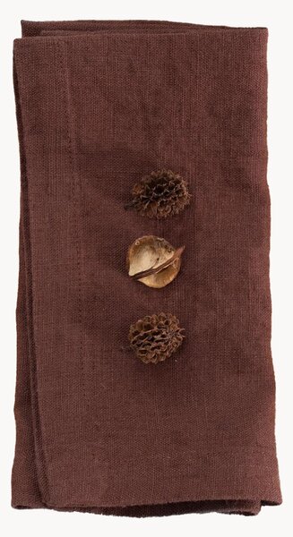 Set di 2 tovaglioli in lino Chocolate