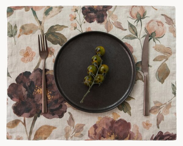 Tovaglietta americana in lino Vintage Roses