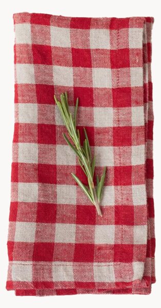 Set di 2 tovaglioli in lino Red Gingham