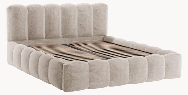 Letto imbottito in ciniglia con contenitore Lupine