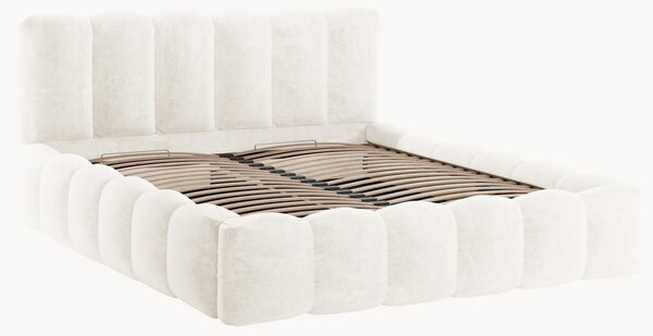 Letto imbottito in ciniglia con contenitore Lupine