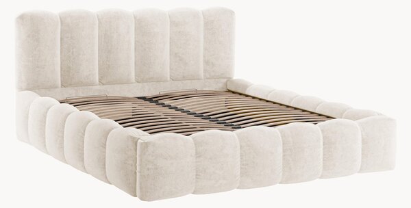 Letto imbottito in ciniglia con contenitore Lupine