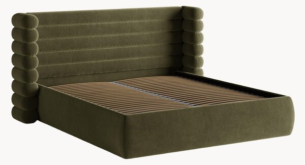 Letto imbottito in velluto con contenitore Mount