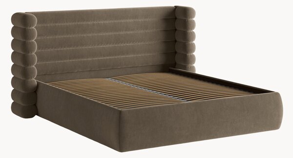 Letto imbottito in velluto con contenitore Mount