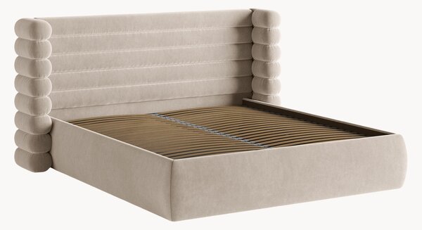 Letto imbottito in velluto con contenitore Mount