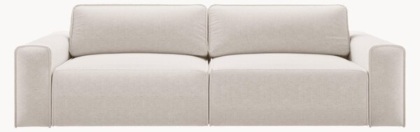 Divano letto 3 posti in ciniglia con contenitore Victor, larg. 246 cm