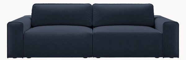 Divano letto 3 posti in ciniglia con contenitore Victor, larg. 246 cm