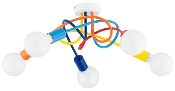 Lampada da soffitto DRAGO multicolore 5xE27x15W in metallo, dimensioni: 22x51x51 cm, IP20, Alfa