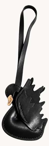 Portachiavi in pelle Black Swan