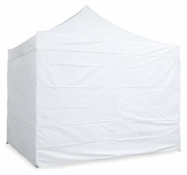 Gazebo pieghevole 3x3m ALU Standard con 4 pareti laterali chiuse - Bianco