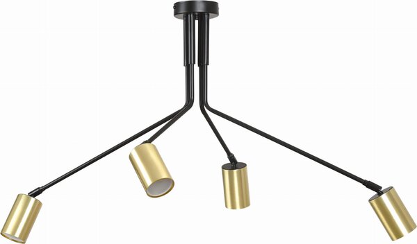 Lampada da soffitto VERNO nero-oro 4xGU10x10W in metallo, dimensioni: 35x75x75 cm, IP20, Emibig