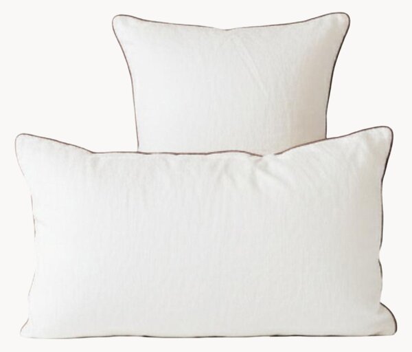 Set di 2 federe in lino bianco naturale White Natural