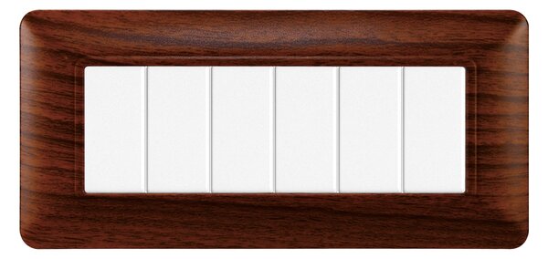 Placca 6 moduli 506 in plastica radica compatibile anche con BTicino Matix