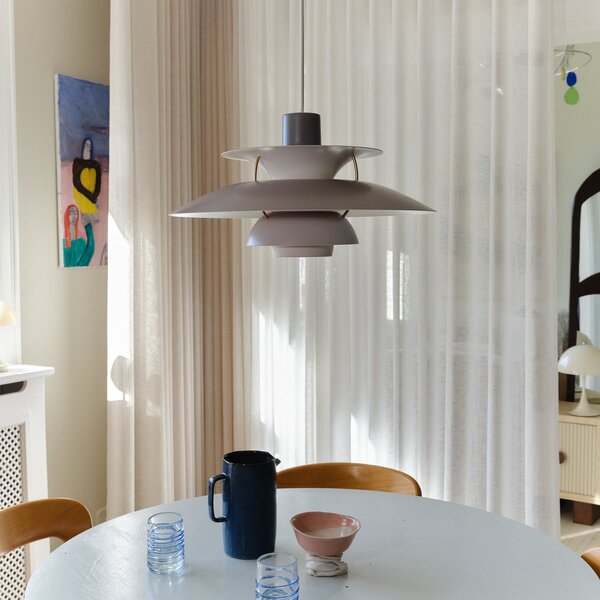 Lampada a sospensione Louis Poulsen, PH 5 500, dimmerabile, Grigio, Soggiorno, Metallo, Design