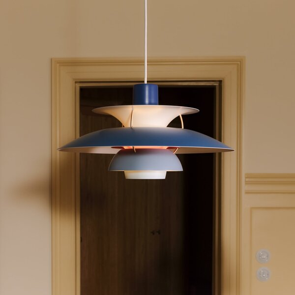 Lampada a sospensione Louis Poulsen, PH 5, dimmerabile, Blu, Soggiorno, Metallo, Design
